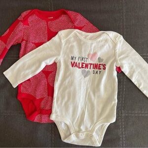 Carters Valentine’s Day Onesies 12m
